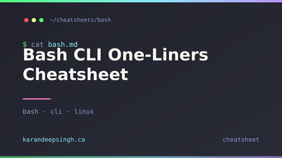 Bash CLI One-Liners Cheatsheet Bash CLI One-Liners Cheatsheet