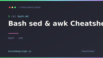 Bash sed & awk Cheatsheet