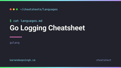 Go Logging Cheatsheet (log/slog)