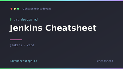 Jenkins Cheatsheet Jenkins Cheatsheet