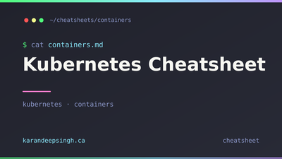 Kubernetes Cheatsheet Kubernetes Cheatsheet