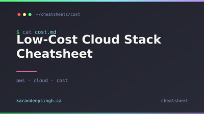Low-Cost Cloud Stack Cheatsheet Low-Cost Cloud Stack Cheatsheet