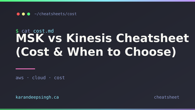 MSK vs Kinesis Cheatsheet (Cost & When to Choose) MSK vs Kinesis Cheatsheet (Cost & When to Choose)