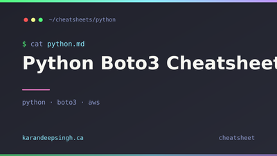 Python Boto3 Cheatsheet Python Boto3 Cheatsheet