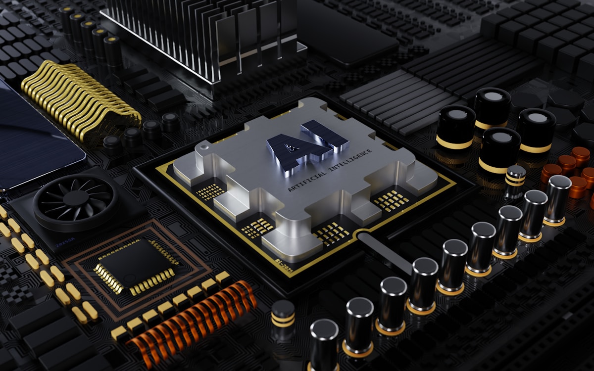 Close-up of a CPU processor with electronic components for performance monitoring