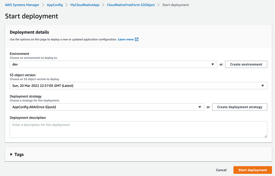 Deployment to the Development Environment