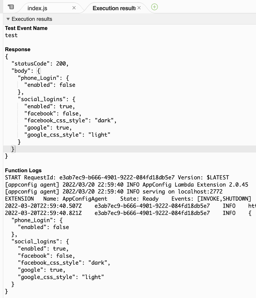 Execute the Lambda Function